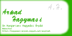 arpad hagymasi business card